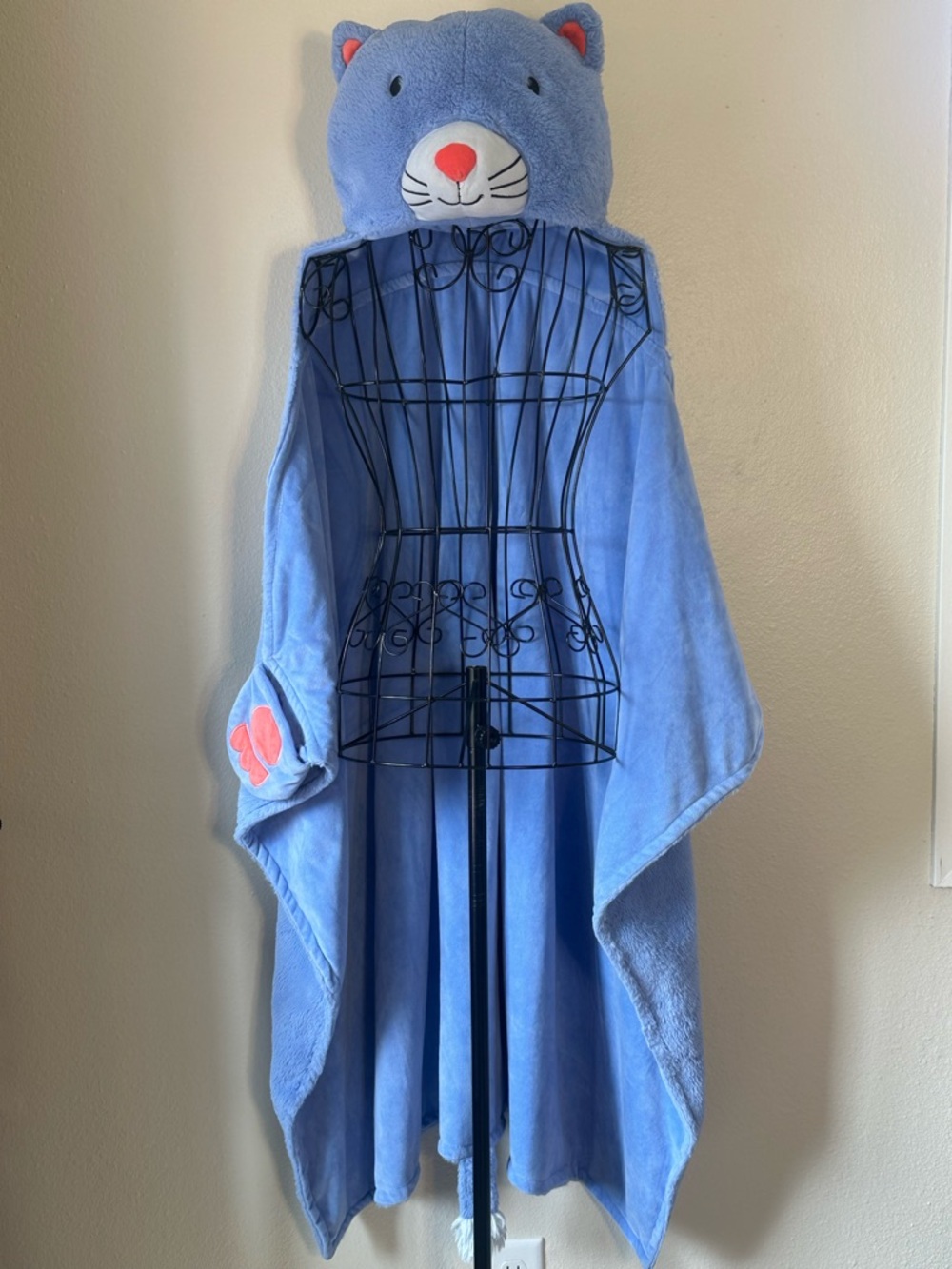 Blue Cat Hooded Blanket
